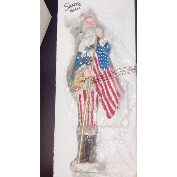 Lenox 2002 Pencil Santa Star Spangled Santa Patriotic Uncle Sam American Flag - Picture 5 of 14